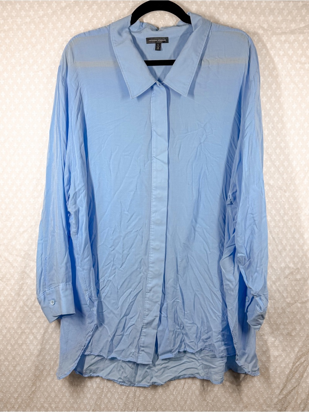 Universal Standard Light Blue Rayon Button Down Top